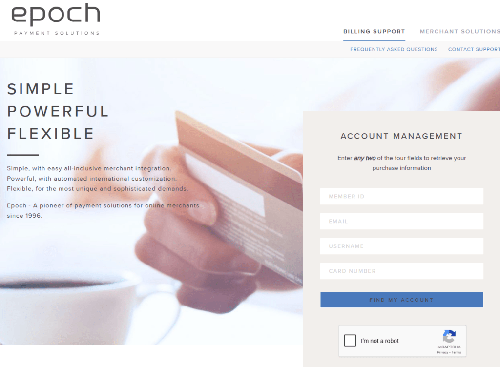 Epoch official site account lookup form for subscription cancellation