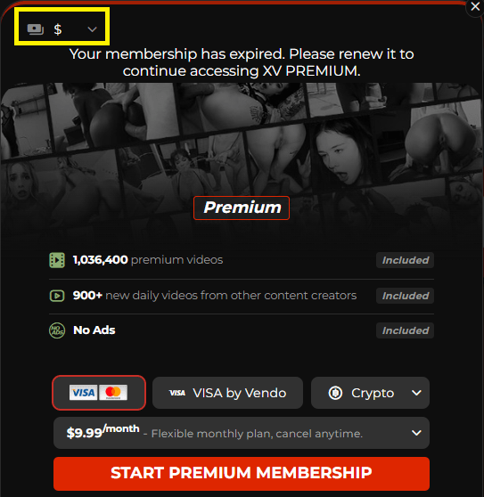 xvideos-red currency selection switch